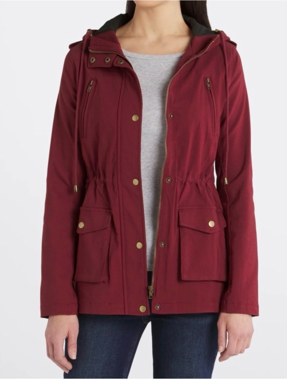 NWT Eden Society Holly Contrast Hood
Cargo Utility Jacket Burgundy XXL